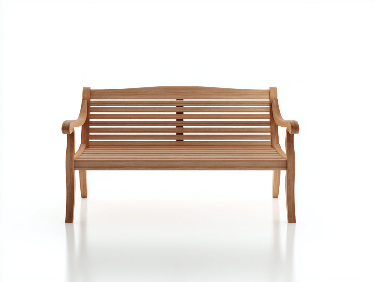Bancos de jardín madera 150x60x88 cm natural - estilo clásico con reposabrazos