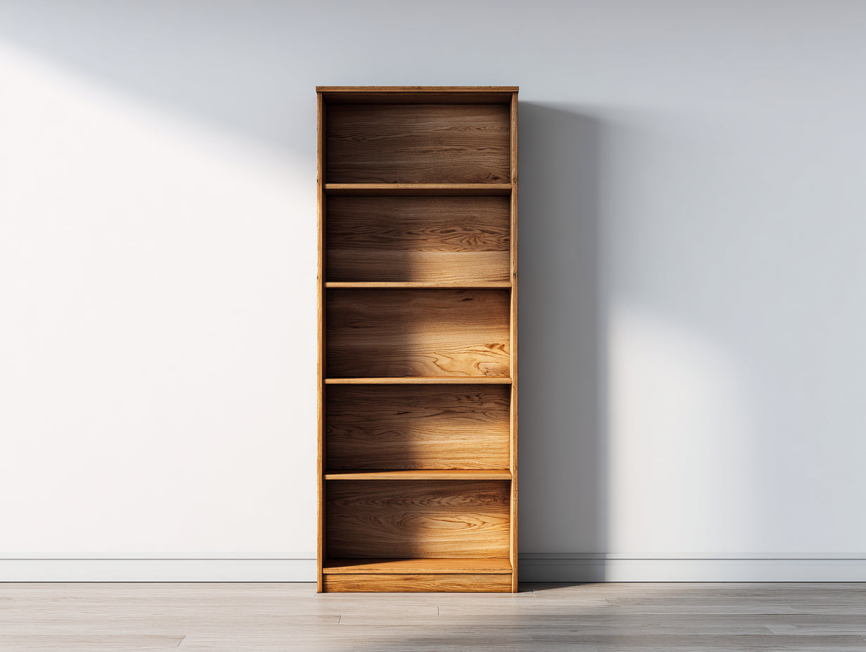 Archivadores de madera 80x30x200 cm natural - diseño moderno con 5 estantes
