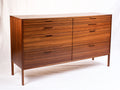 Cómodas 160x45x85 cm - madera marrón - 8 cajones - estilo moderno de mediados de siglo