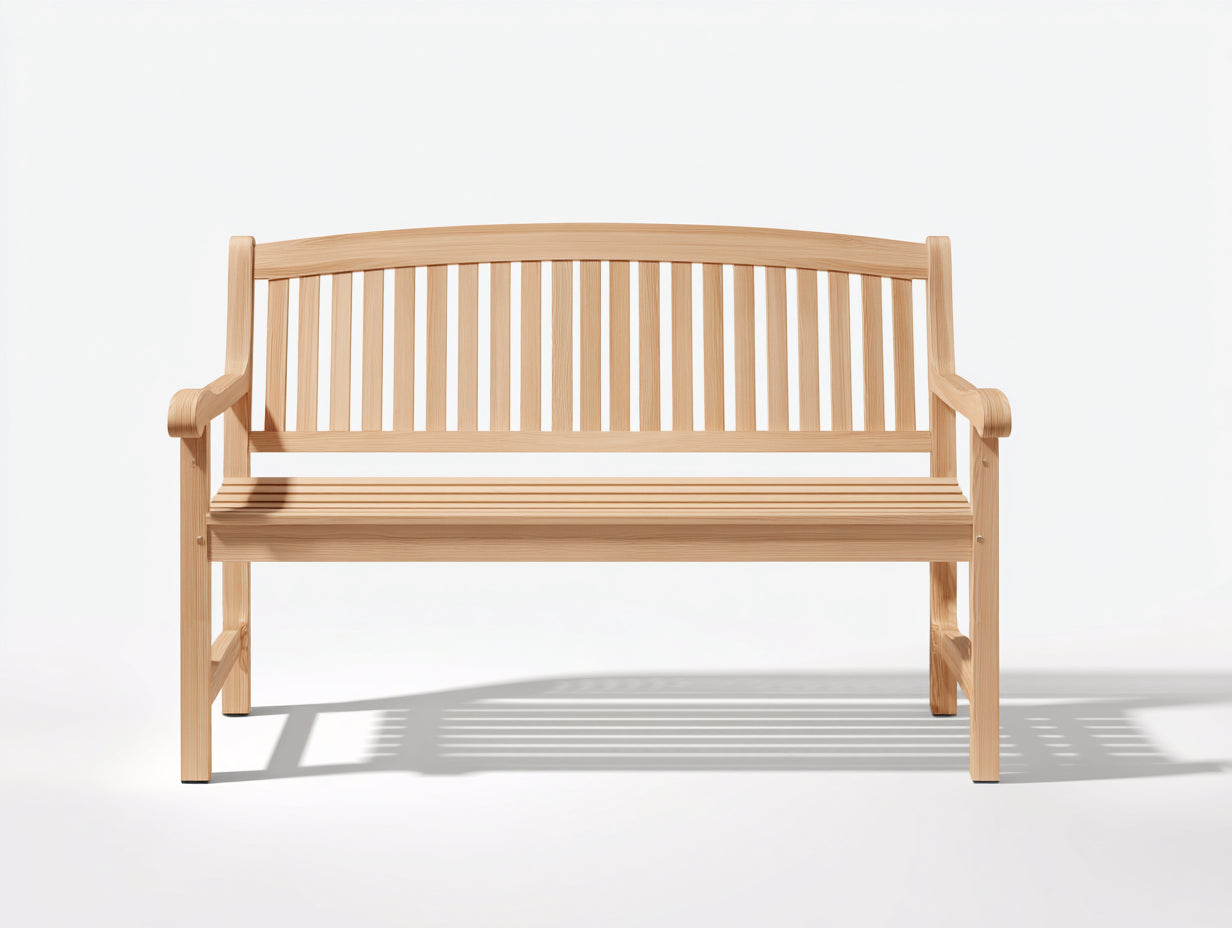 Bancos de jardín 150x60x88 cm - madera maciza marrón - con reposabrazos - estilo clásico