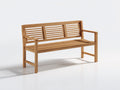 Bancos de jardín 160x58x86 cm - madera maciza marrón - con reposabrazos - estilo clásico