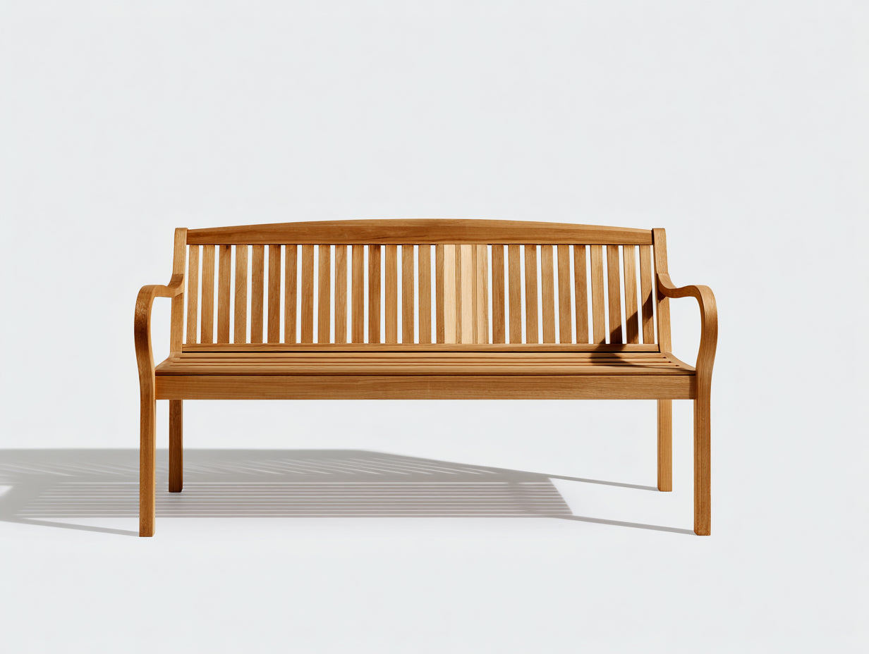 Banco de jardín de madera 160x58x88 cm - marrón - diseño clásico con respaldo de listones
