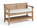Bancos de jardín 150x62x90 cm - madera marrón clara con estante inferior - estilo clásico para exterior