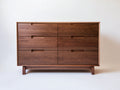 Cómoda de madera 150x45x88 cm - marrón - diseño moderno con 6 cajones