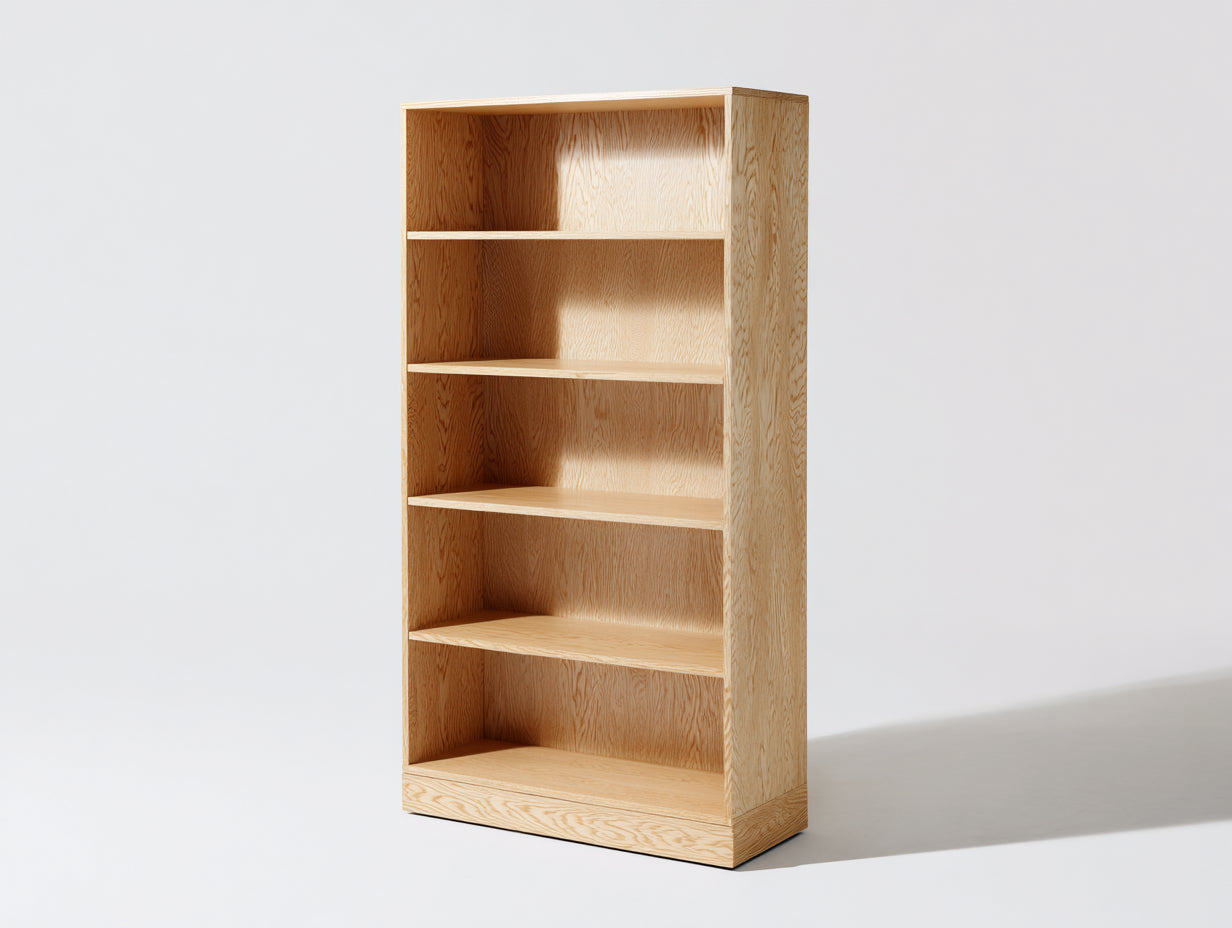Archivador abierto de madera 80x35x180 cm - marrón claro - diseño vertical con 5 niveles