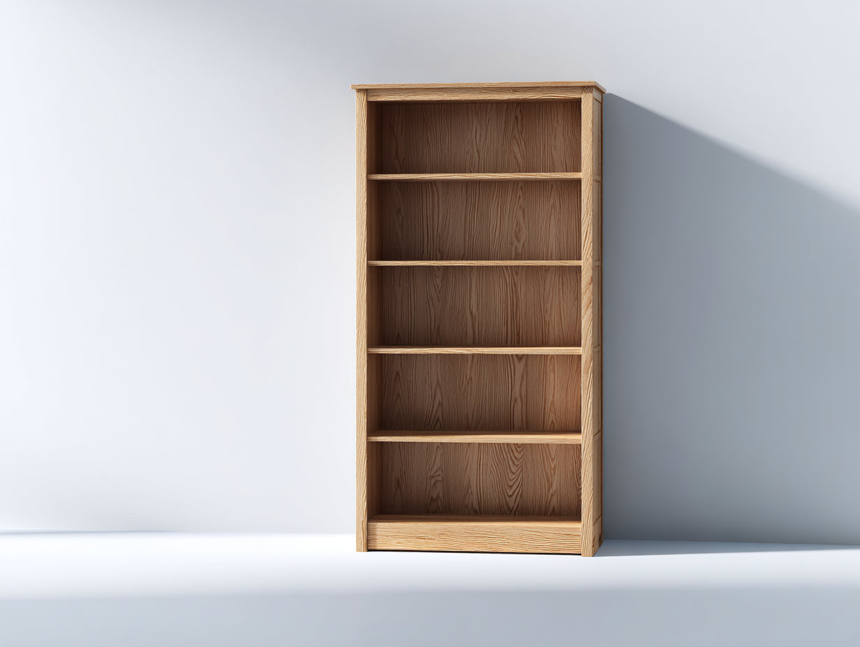 Archivador madera de ingeniería 80x35x180 cm - marrón natural - con 5 estantes