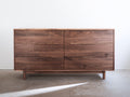 Cómodas de madera 150x45x78 cm nogal oscuro - diseño moderno para dormitorio con 6 cajones