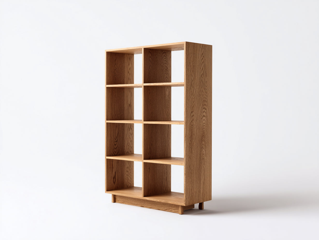 Archivadores 80x35x150 cm - madera marrón con compartimentos abiertos - estilo moderno para oficina