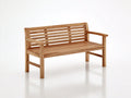 Banco de jardín de madera 150x58x86 cm - marrón claro - diseño clásico con reposabrazos