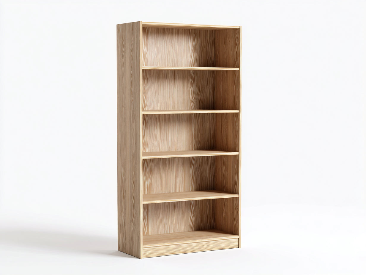 Archivador madera de ingeniería 80x35x180 cm - marrón claro - con 5 estantes