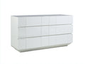 Cómoda madera lacada 200x50x100 cm - blanco - con 18 cajones