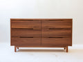 Cómoda madera maciza 180x50x90 cm - marrón natural - con 6 cajones