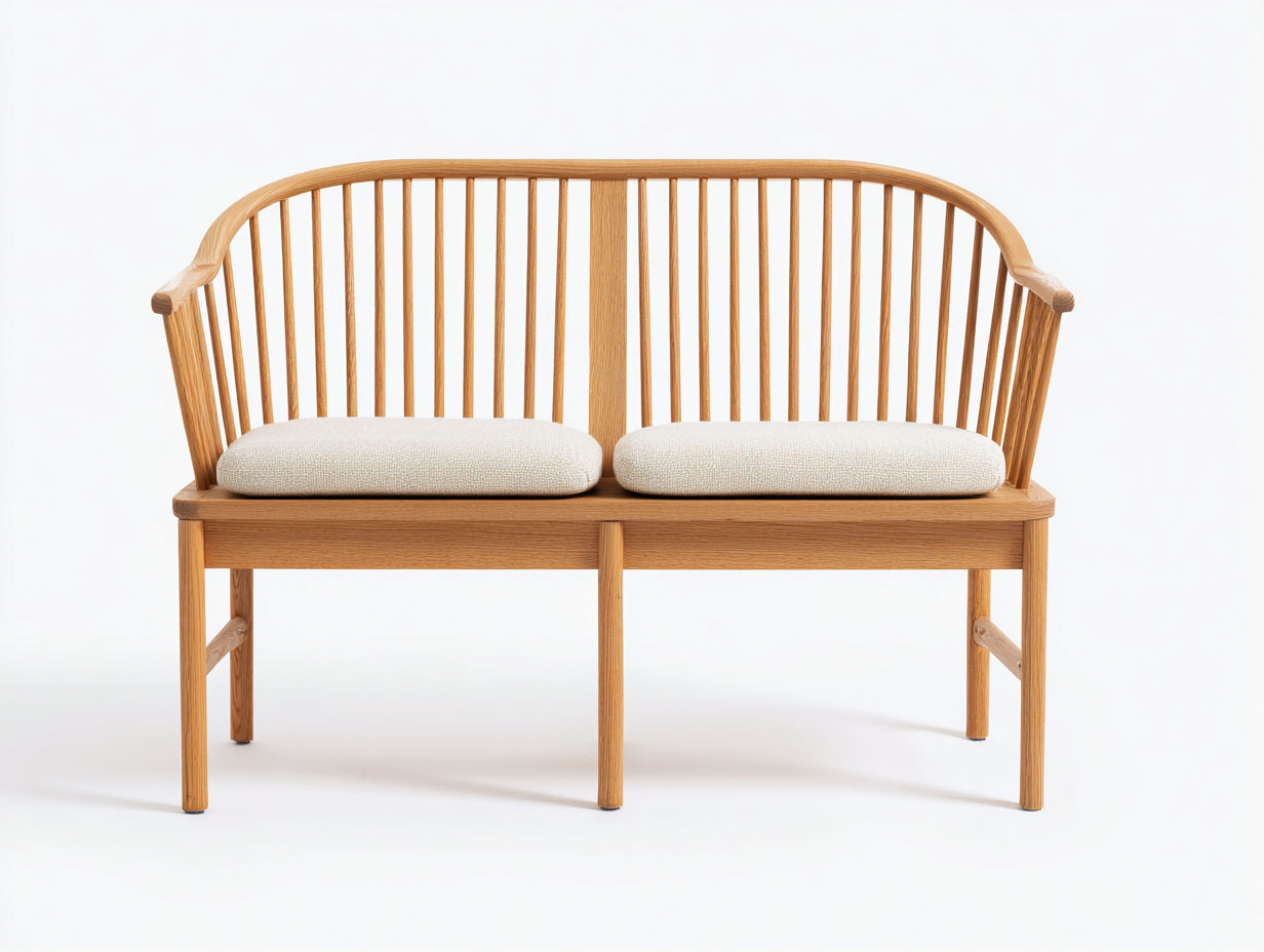 Bancos de jardín madera 140x60x85 cm natural - estilo clásico con cojines