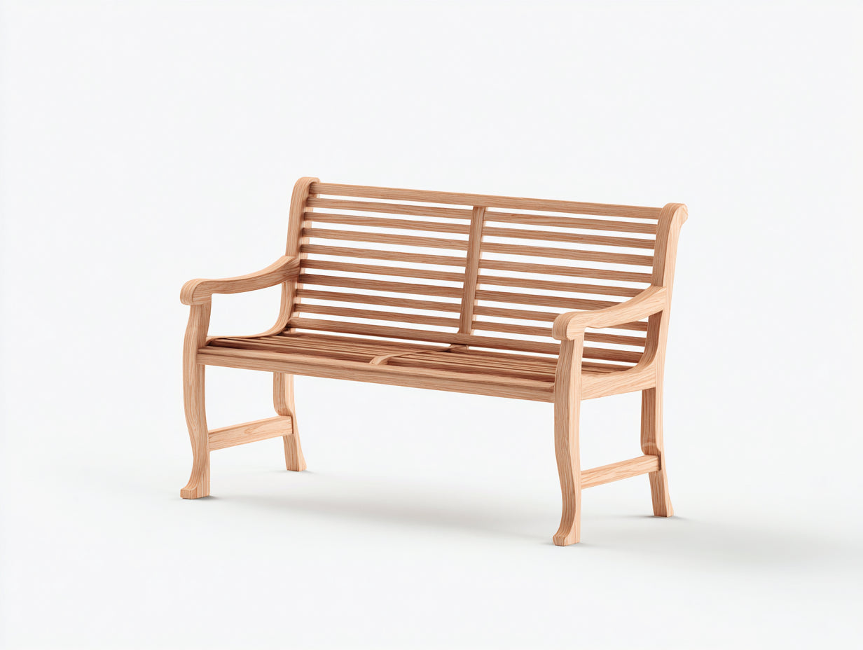 Bancos de jardín 150x58x88 cm - madera marrón clara - estilo clásico para exterior
